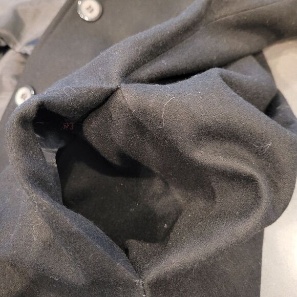 harve' bernard Elegant Black Long Coat sz 10 vintage - Picture 11 of 12